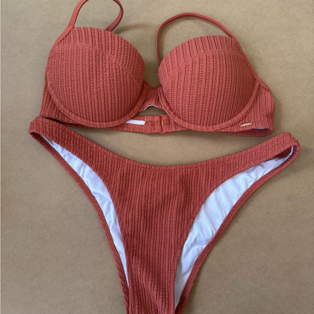 PINK Victoria's Secret Textured Rust Bikini Set